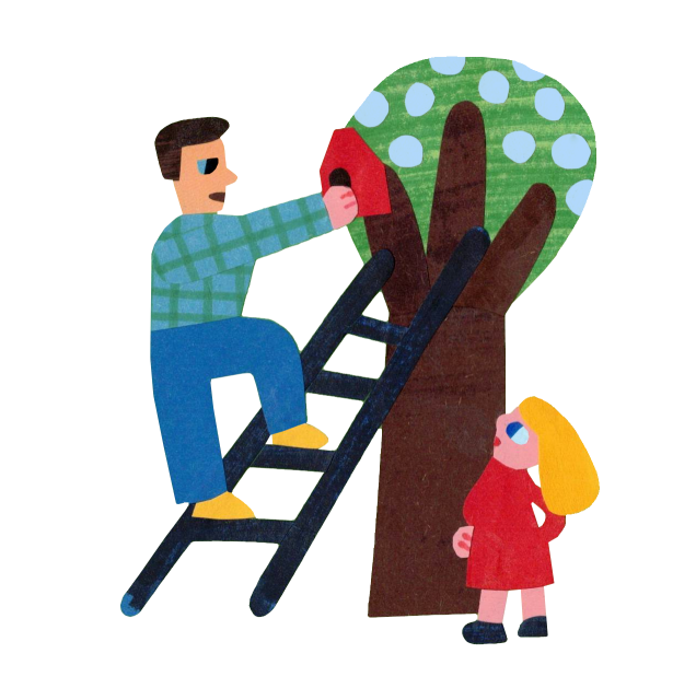 Grafik, Papa und Mädchen