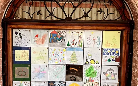 Foto vom fertigen Advent-Schaufenster